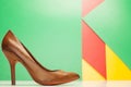 Brown high heels shoes Royalty Free Stock Photo