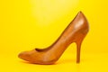 Brown high heels shoes Royalty Free Stock Photo