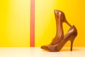 Brown high heels shoes Royalty Free Stock Photo