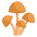 Brown honey fungus mushrooms, icon icon Royalty Free Stock Photo