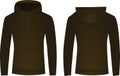 Brown hoodie front and back view Royalty Free Stock Photo