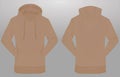 Brown hoodie front and back view Royalty Free Stock Photo