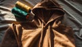 Brown Hoodie and Thread Spools Royalty Free Stock Photo