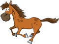 Brown Horse Cartoon Character Running
