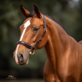 A brown horse close up image generative AI Royalty Free Stock Photo