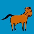 An horse illustration at light blue background