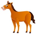 Brown horse standing alone Royalty Free Stock Photo