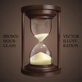 Brown hourglass on brown background. Future concept. Realistic 3 Royalty Free Stock Photo