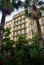 brown house with beautiful openwork balconies. Barcelona Royalty Free Stock Photo