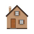 Brown house icon isolated on white background. house, building, real estate concept, flat, vector illustration in flat