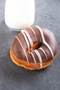 Brown iced ring doughnut Royalty Free Stock Photo