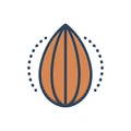 Color illustration icon for Brown, almond and fruit Royalty Free Stock Photo