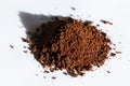 Brown instant coffee powder Royalty Free Stock Photo