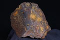 Brown iron ore close up, sample of iron ore hematite with limonite