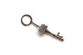 Brown key chain isolated white background Royalty Free Stock Photo