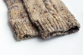 Brown knitting wool texture background socks Royalty Free Stock Photo
