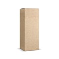 Brown kraft paper Box Mockup isolated on white background