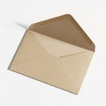 A brown kraft paper envelope is displayed on a white background Royalty Free Stock Photo
