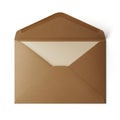 Brown kraft paper envelope isolated on white background Royalty Free Stock Photo