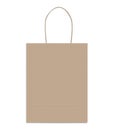 Brown kraft paper shopping bag with bottom gusset and rope handle