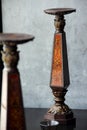 Brown Candlestick with gold texture Ornate