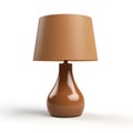 Minimal Brown Lamp On White Background - Photorealistic Daz3d Style Royalty Free Stock Photo