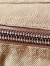 brown leather background with zipper, macro