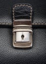 The brown leather bag - the buckle - detail