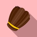 Brown leather baseball glove flat icon Royalty Free Stock Photo