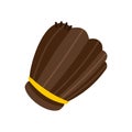 Brown leather baseball glove flat icon Royalty Free Stock Photo