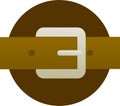 Brown leather belt and buckle illustration Royalty Free Stock Photo