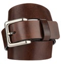 Brown leather belt with metal Cast buckle Royalty Free Stock Photo