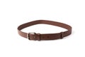 Brown leather belt on white background. Royalty Free Stock Photo