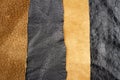 Brown leather and black alligator skin textures background Royalty Free Stock Photo