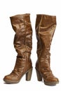 Brown leather boots