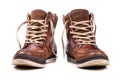 Brown leather boots Royalty Free Stock Photo