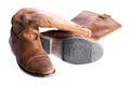 Brown leather boots Royalty Free Stock Photo