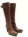 Brown leather boots isolated Royalty Free Stock Photo