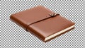 Brown leather-bound notebook with buckle closure Royalty Free Stock Photo