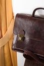 brown leather briefcase with antique and retro looks for man Royalty Free Stock Photo