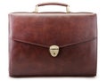 Brown leather briefcase isolated Royalty Free Stock Photo