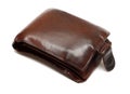 Brown leather bulging purse