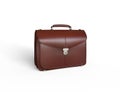 Brown leather business briefcase