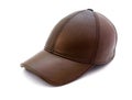 Brown leather cap