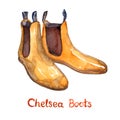 Brown leather chelsea boots