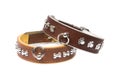 Brown leather collars