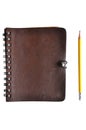 Brown Leather cover notebook Royalty Free Stock Photo