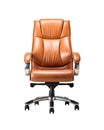 brown leather desk chair on white background Royalty Free Stock Photo