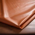 Orange Leather Sheet In Gutai Style: Anti-gloss Design