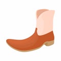 Brown leather female boots icon, cartoon style Royalty Free Stock Photo